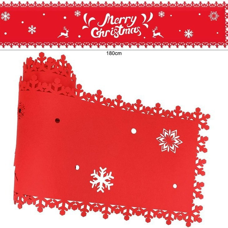 Christmas Snowflake Placemats and Coaster Set Winter Red Felt Table Mat for Xmas Winter Wedding Party Dinner Table Decoration