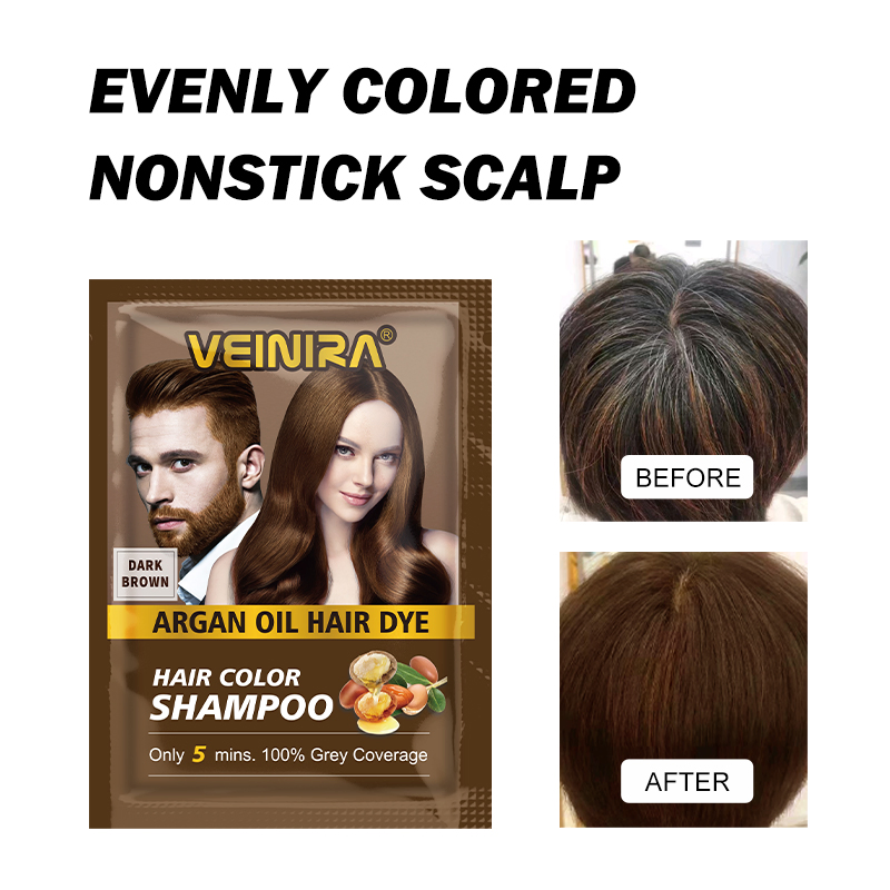 Veinira Natural Black Dark Brown Hair Treatment Color Shampoo Natural Hair Care Vegan Hair Dye Shampoo