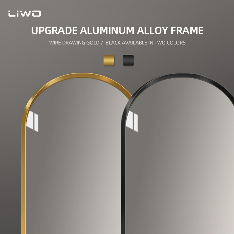 Wall-Hanging Different Size Oval Shaped Vanity Full-Length Dressing Cosmetic Mirror with Aluminum Alloy Frame Explosion-Proof Durable Glass Luxury Decoration