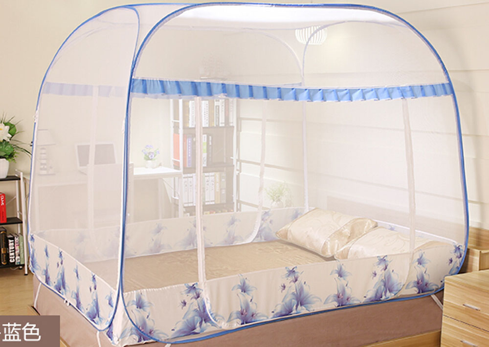 Pop-up Mosquito Net Tent Wide Roof Portable Folding Design with Bottom for Bedroom