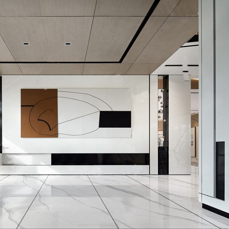 Polished 1600X3200mm Calacatta White Sintered Stone Slab for Background Wall and Kitchen Countertop