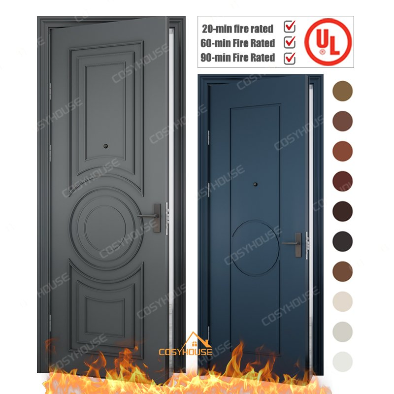 30-Min Fireproof Painted Wooden Entry Door for Residential & Commercial Interior Use