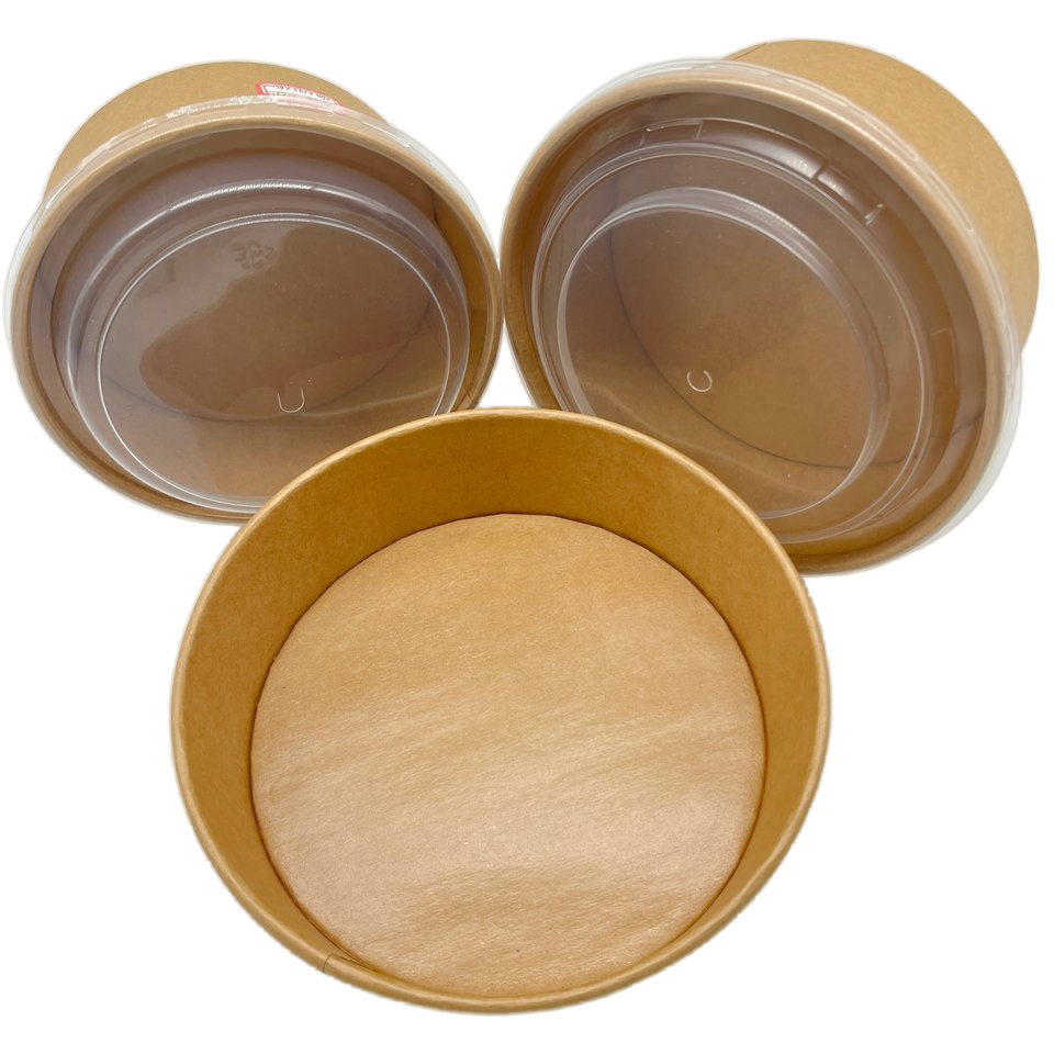 Attractive Design Eco-Friendly Biodegradable Kraft Salad Bowl with Lid for Freshness