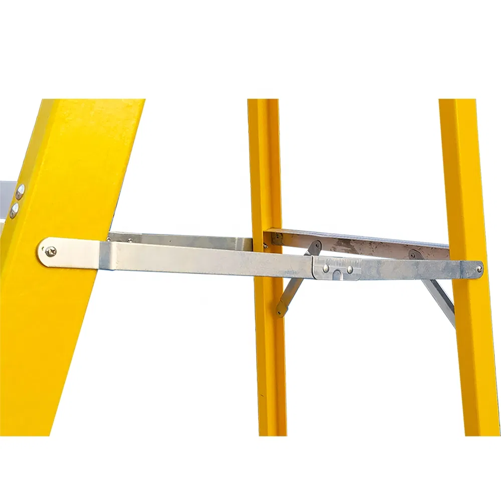 5 Steps Yellow Color Non-Conducting Fiberglass Step Ladder for Electric Work