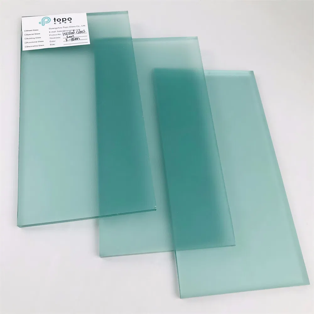 4mm-12mm F Green No Handprint Anti Slip Acid Etched Frosted Glass (FG-TP)