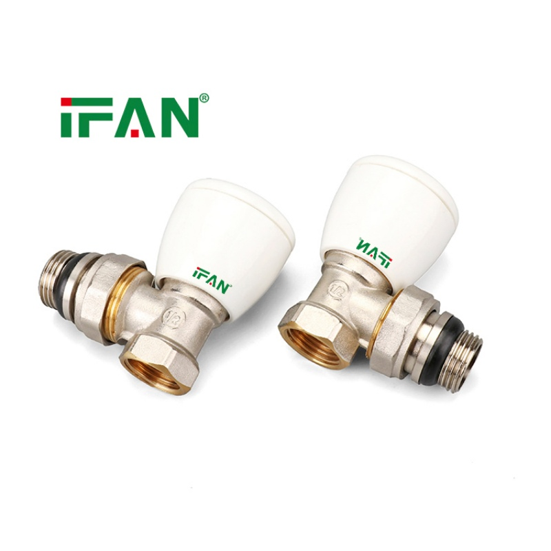 Ifan Manufacturer OEM Factory Thermostatic Water Heating Angle Type Manual Brass Radiator Valve for Radiator Heating