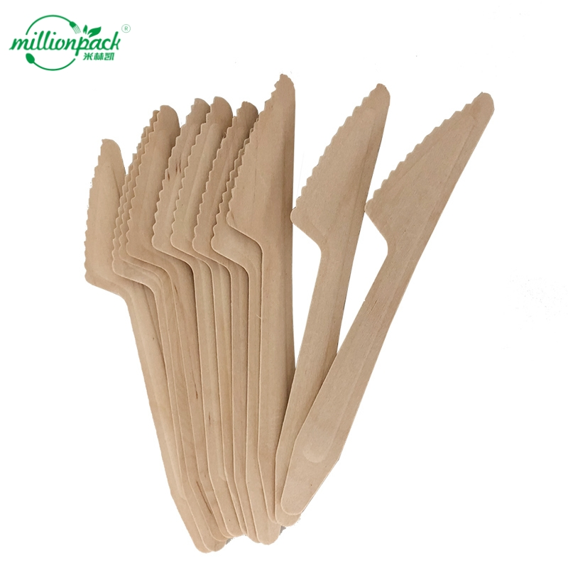 Minimalist Wooden Handle Biodegradable Knife with Waterproof Design for Fast Food
