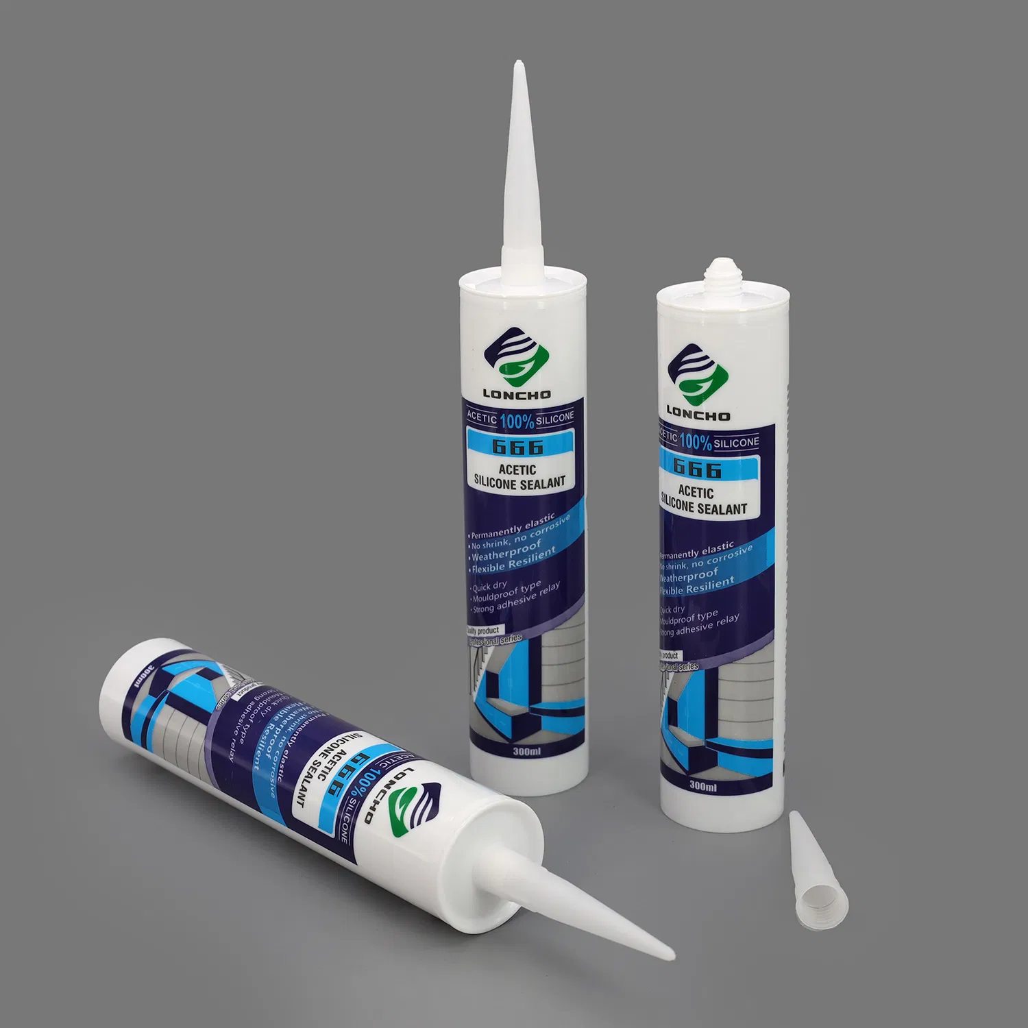 General Purpose Stain-Resistant Acetic Silicone Sealant for Glass