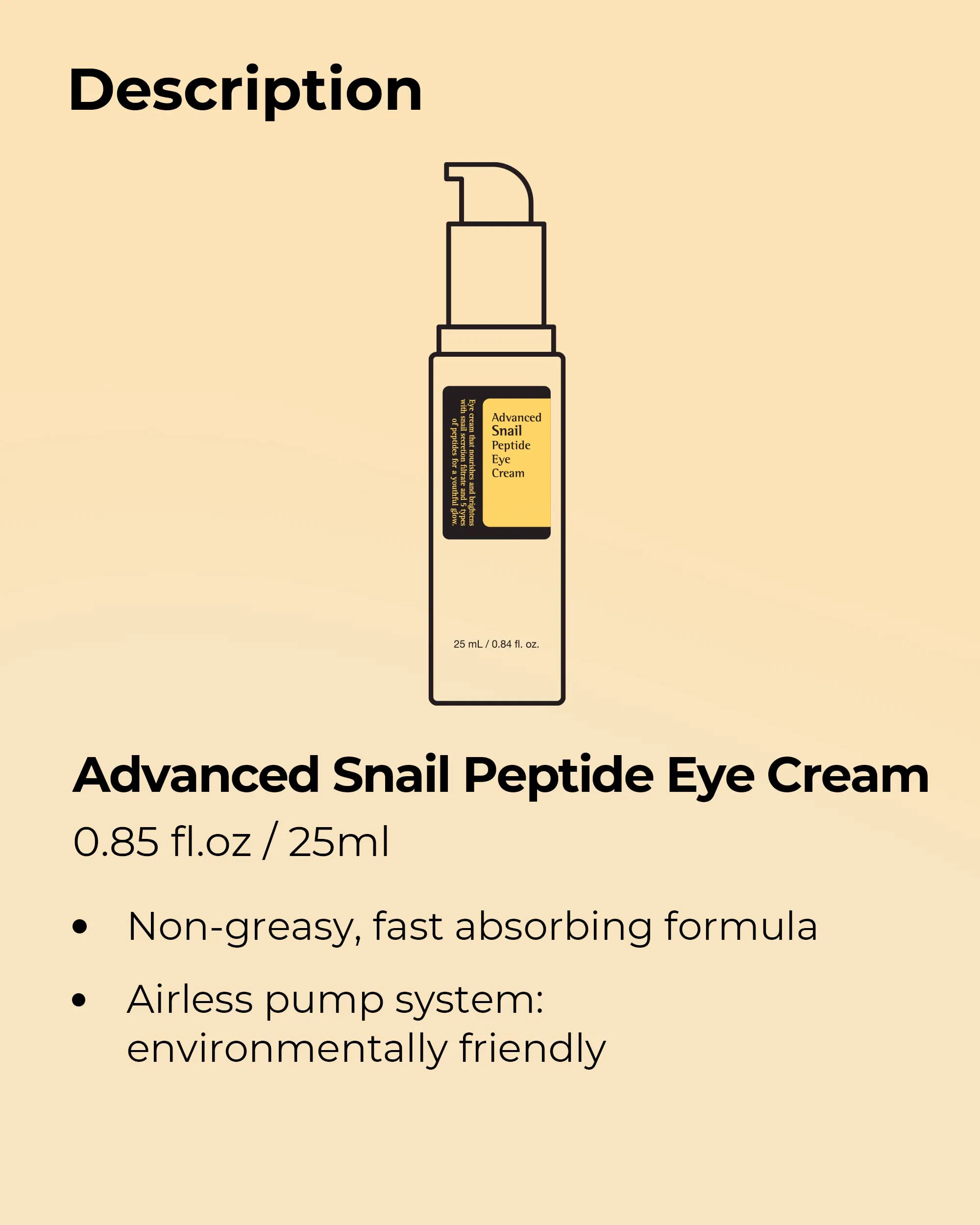 Beauty Cosmetics Skin Care Nourishing Tightening Eye Bags Snail Peptide Eye Cream