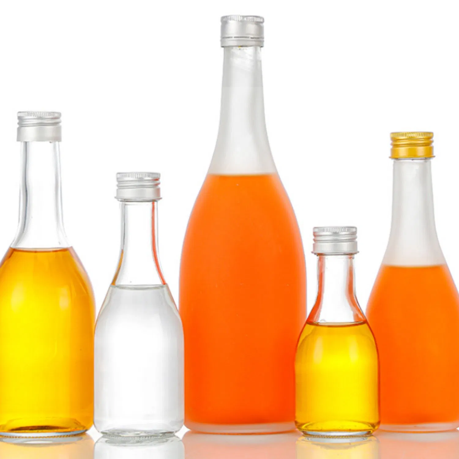 Прозрачные стеклянные бутылки для напитков с крышкой