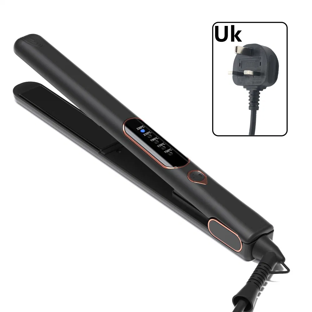 2025 PTC Heater 1 Inch LED Hair Straightener Flat Iron Hot Selling Middle East Electric 2 Hair Clips Glove for Household Use