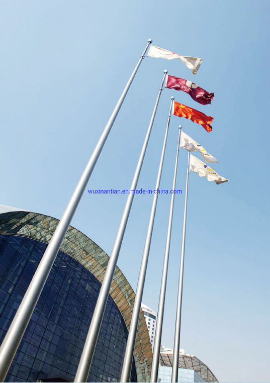 Anodized Aluminum/Stainless Steel Outdoor Powder Coating Conic Flagpole