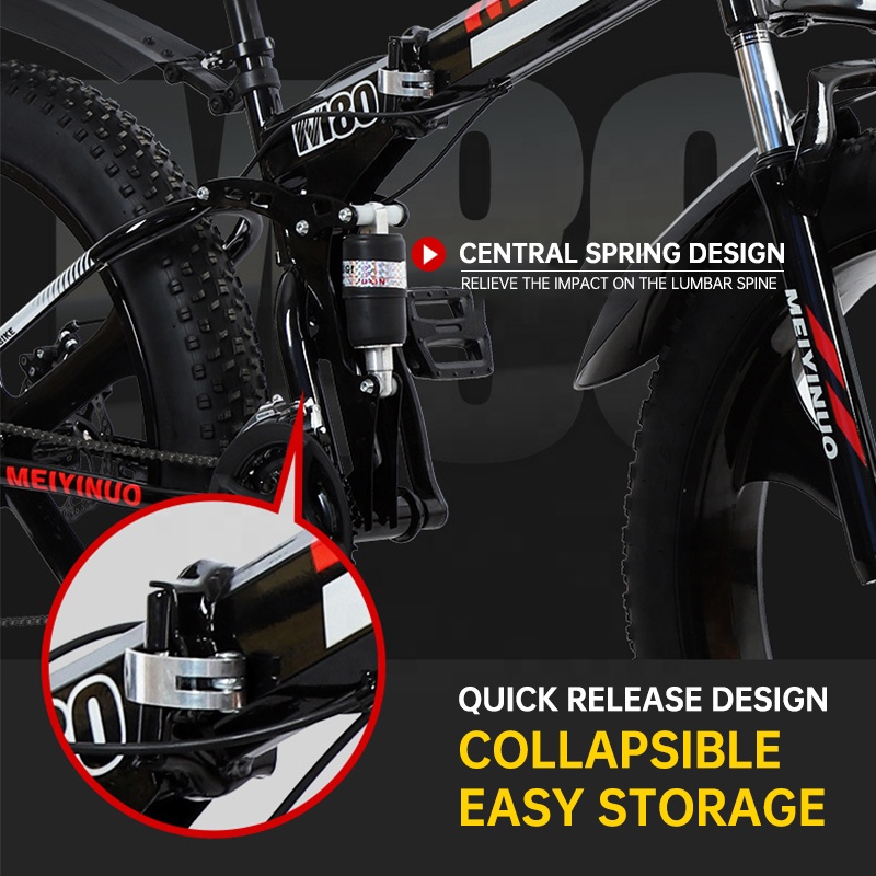 Фатбайк складной 26 дюймов колеса 4.0 пляжный внедорожный