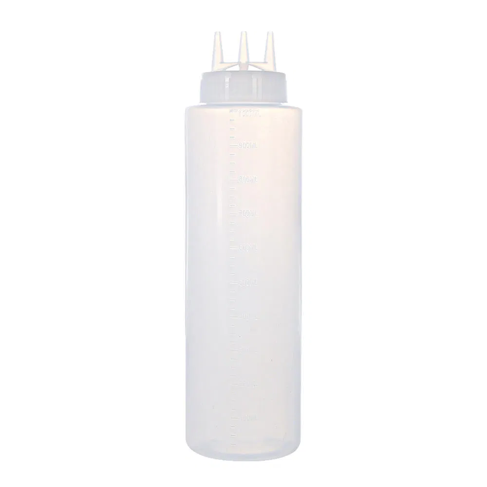 Plastic Sauce Bottle - PP+PE Triple-Nozzle for Hot Dogs & BBQ