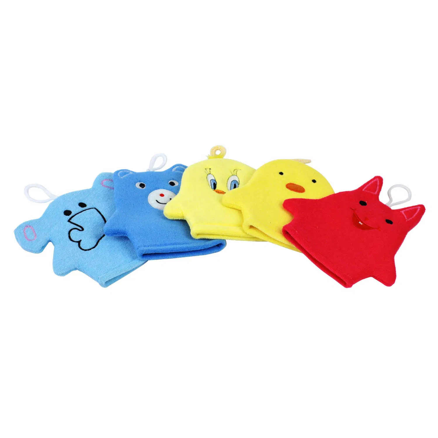Hot Selling Cute Animal Bath Gloves Exfoliating Gentle Body Scrubbing Kids Cloth Bath Shower Mitt Wash Glove