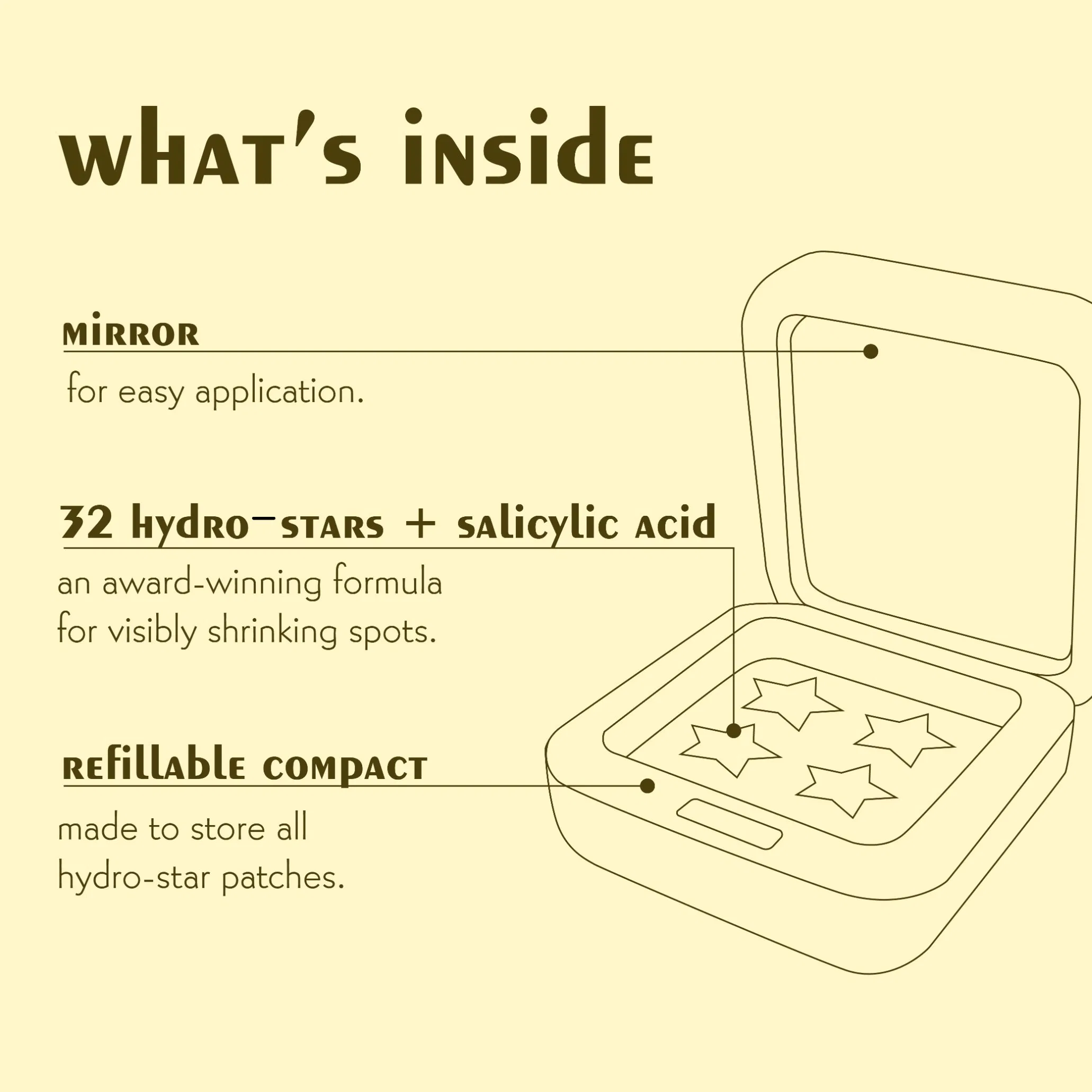 Пластырь от прыщей с зеркалом в коробке