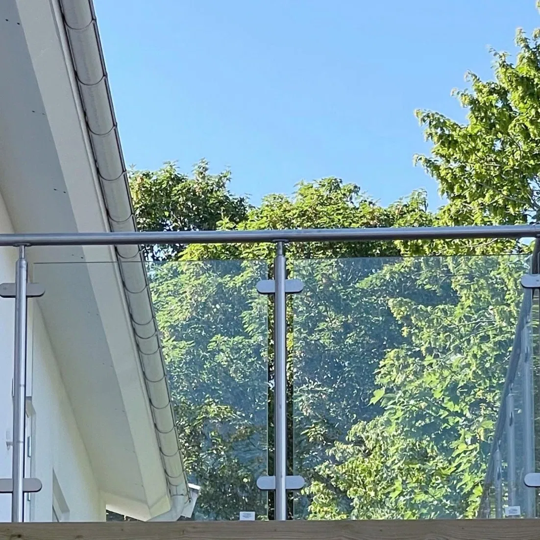 Handrail Balcony Stainless Steel Round Post Glass Railing Systems