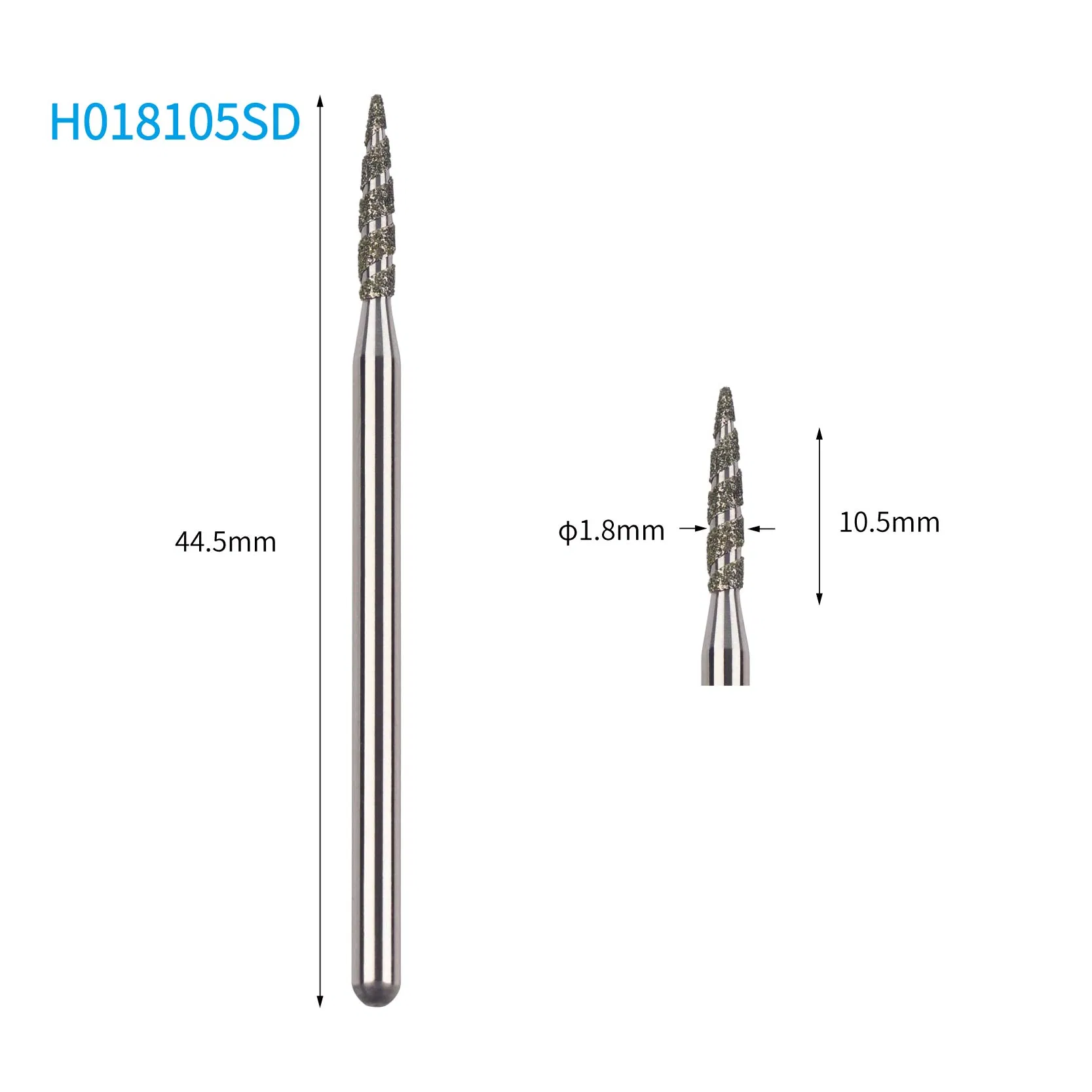 High Quality Nail Art Spiral Cross Cut Diamond Nail Beauty Drill Bit