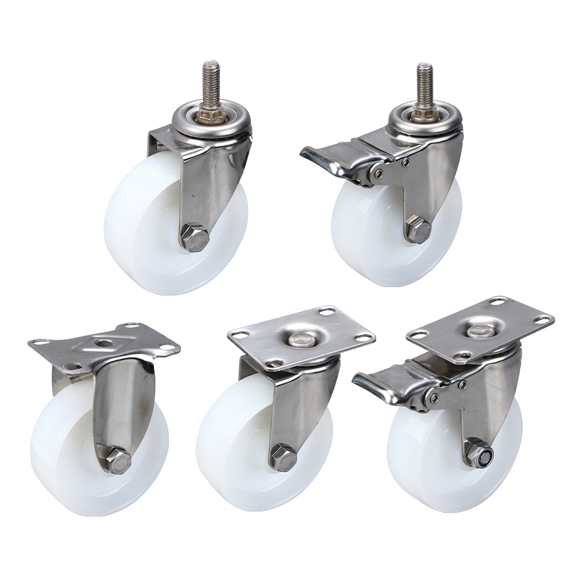 Industrial 3/4/5 Inch Plastic Nylon Universal Trolley Wheels Flat Screw Caster Wheel