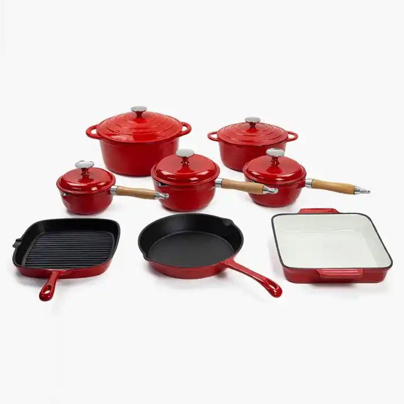Chinese Non Stick Popular Cast Iron Enamel Cooking Pot Cookware Set of Cooking Pots