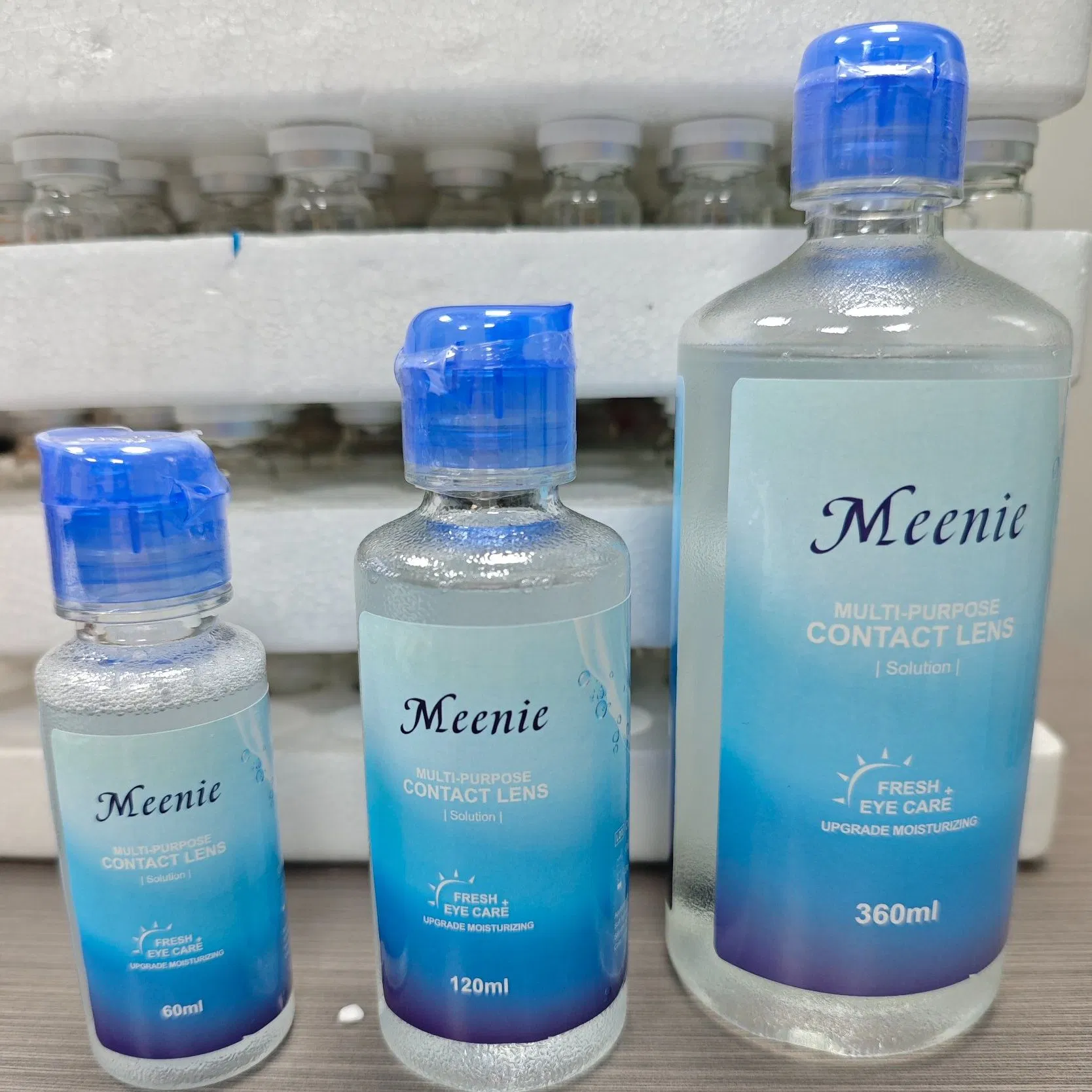 Meenie Contact Lenses Solution with 3 Size 60ml, 120ml and 360ml Can OEM