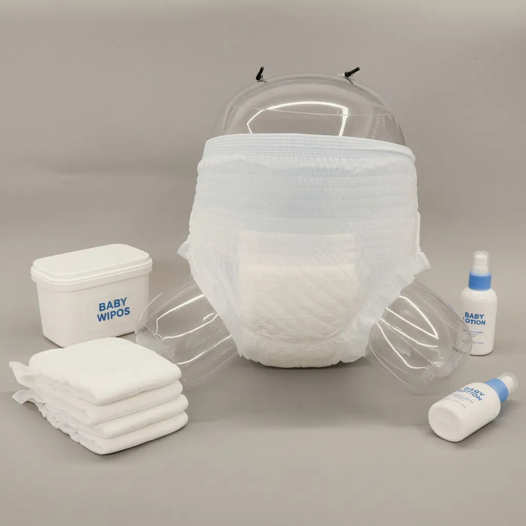 Dry Surface Economical OEM Custom Printed Non Woven Fabric Super Absorption Disposable Adult Pants Diaper