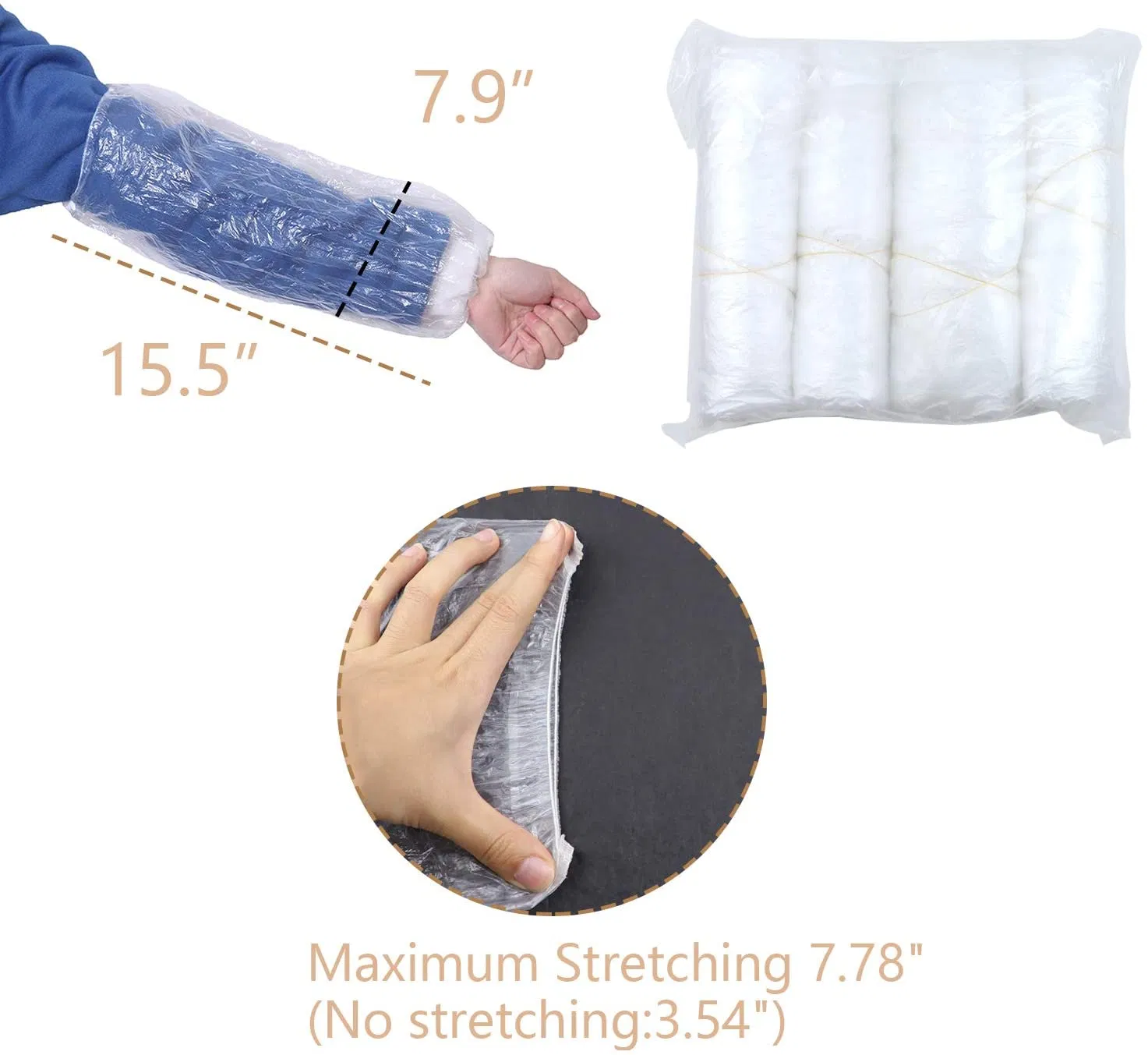 Disposable Plastic PE Sleeve Covers Disposable Plastic Transparent PE Sleeve Covers