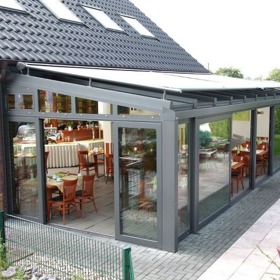 Thermal Break Aluminum Alloy Frame Tempered Glass Sunroom Aluminium Windows and Doors Outdoor Sound/Heat/Water Insulation Sun Rooms for House Decor