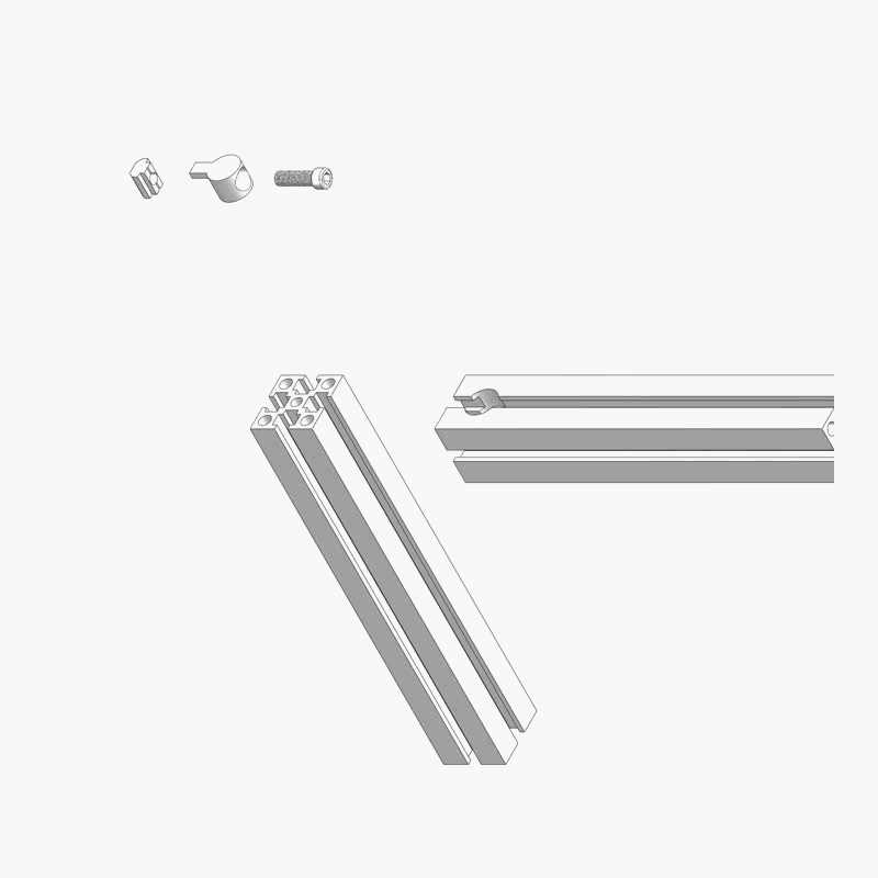 China Manufacturer 2026 30*30mm Slot 6 Aluminium Parts 30b-6 Double Anchor Self-Aligning Fastener for Aluminium Extrusion Profile 20 25 30 40 45