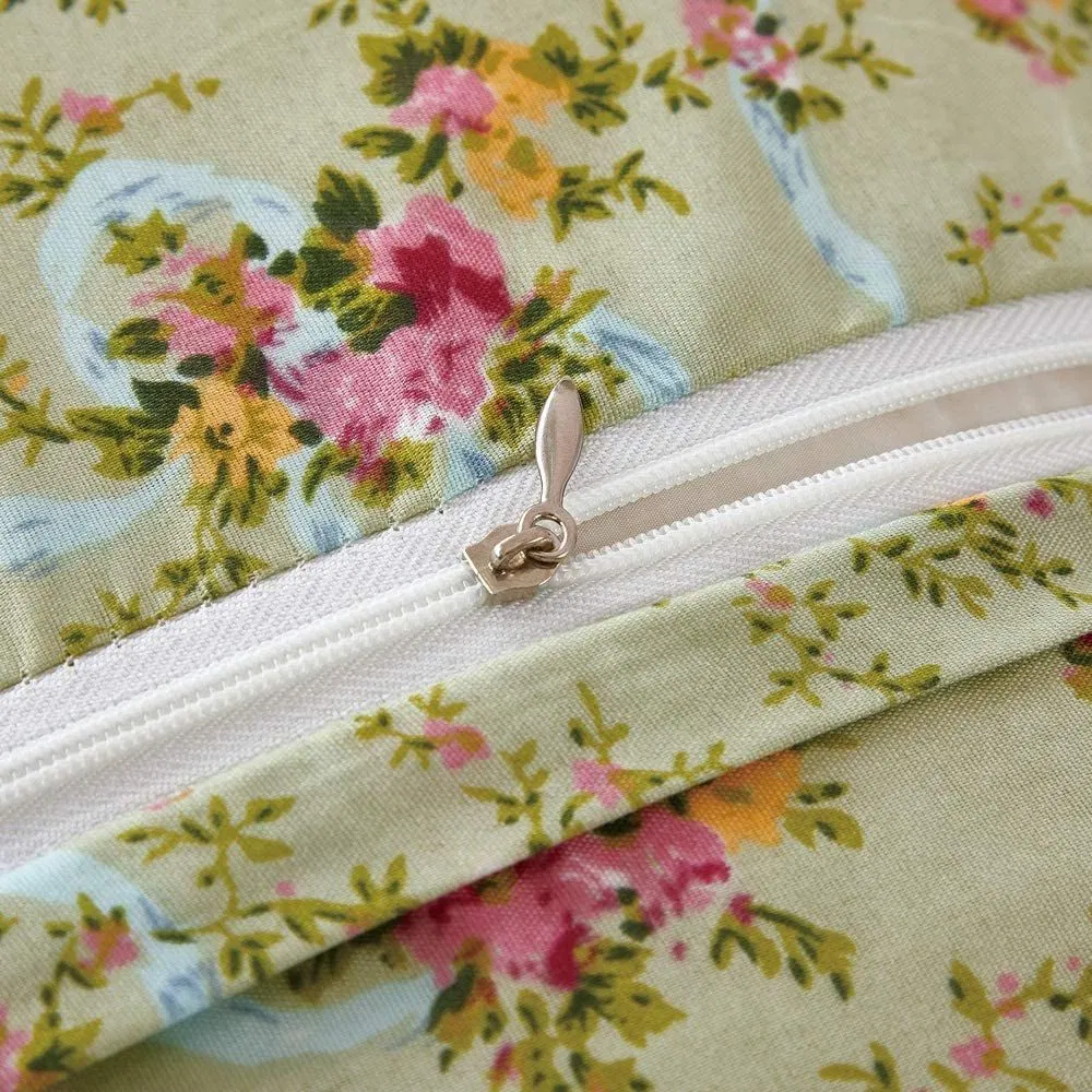 Flower Bed Cover Ordinary Double Bed / Medium Light Plant Flower Quilt Cover Yellow Flower Grey Leaf Printed Quilt Cover Soft Four Seasons Bedspread
