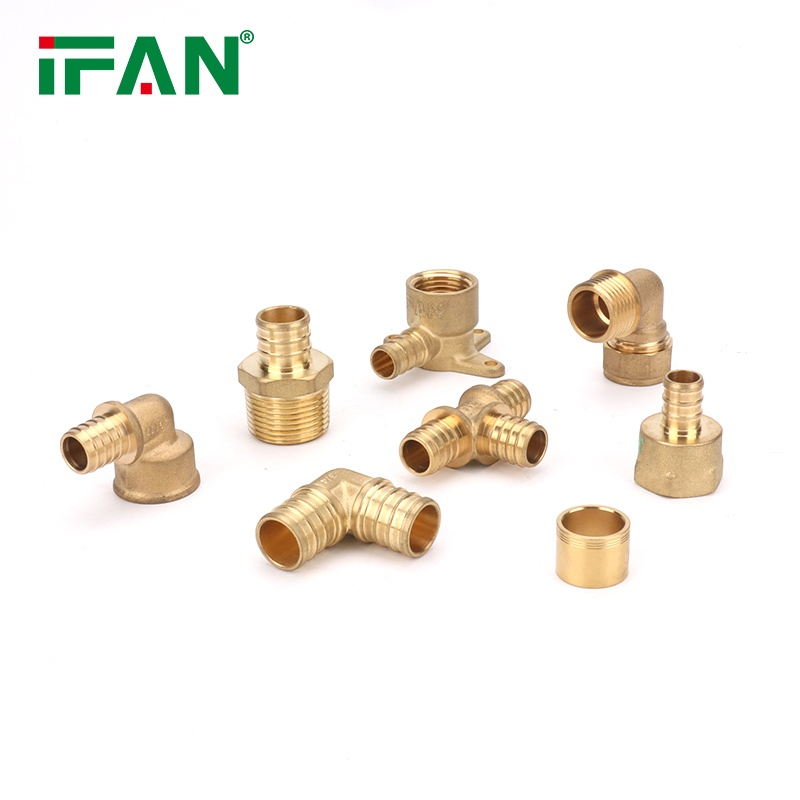 Ifan 16-32mm Easy Convenient Installation Brass Pex Fittings Yellow Pex Pipe Connector Tee Pex Sliding Fitting