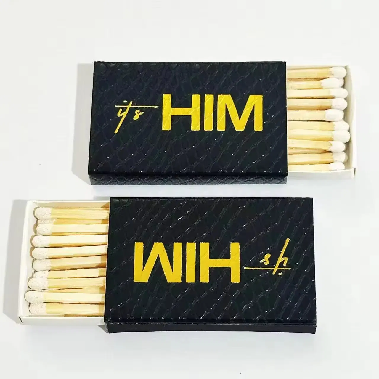 Ins Style Personalized Creative Matches Stick Can Be Customized Printed Logo Pattern Safety Box Matches All Black Colors Matches