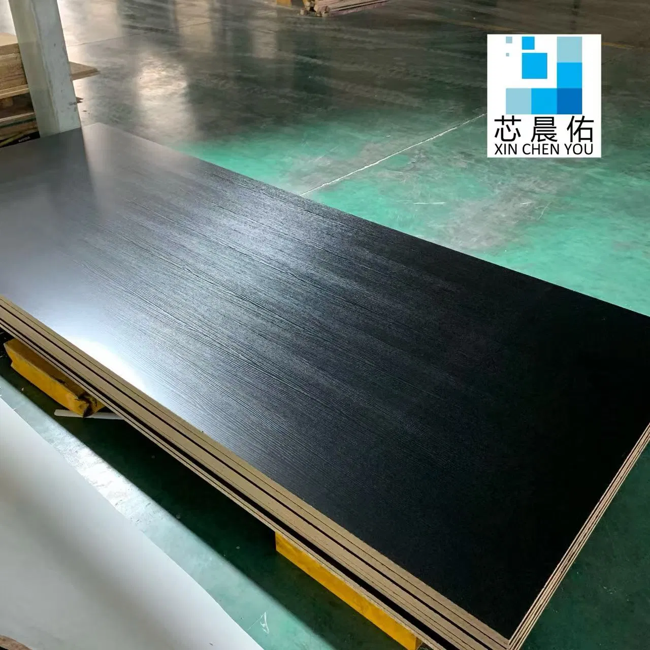 Black Tree Texture, White with Black Melamine MDF Board