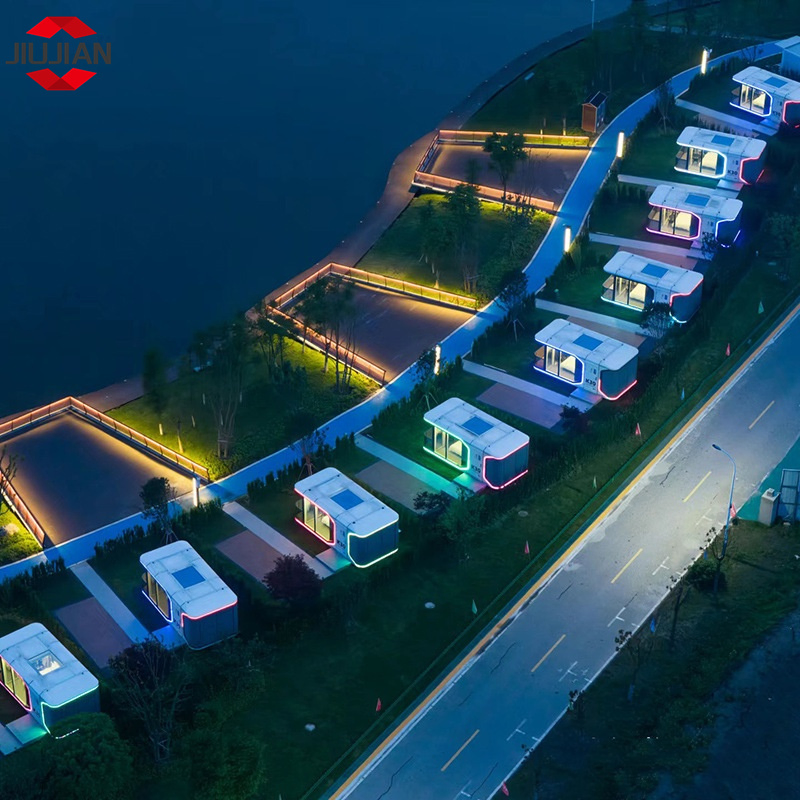 20 FT Space Capsule House Japanese Pod Hotel with Glass Wall