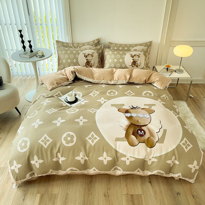 Комплект постельного белья Brushed Cotton 4 в 1, коричневый, King Size