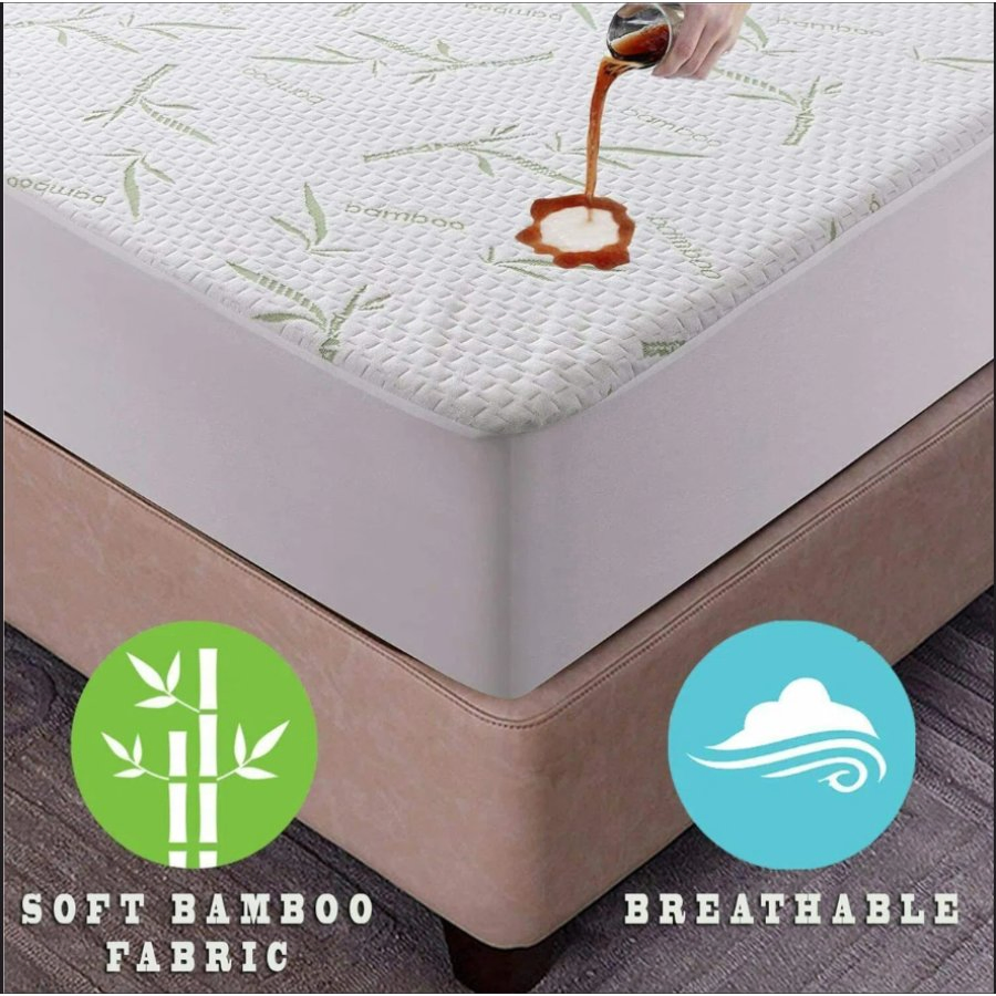 Eco- Friend Bamboo Waterproof Mattress Cover Deep Pocket Breathable Mattress Protector for Hotel Home