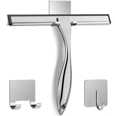 All-Purpose Stainless Steel Shower Squeegee for Shower Glass Door, Bathroom Cleaner Tool Household Window Mirror Squeegee, Cleaning Tile Wall, Car