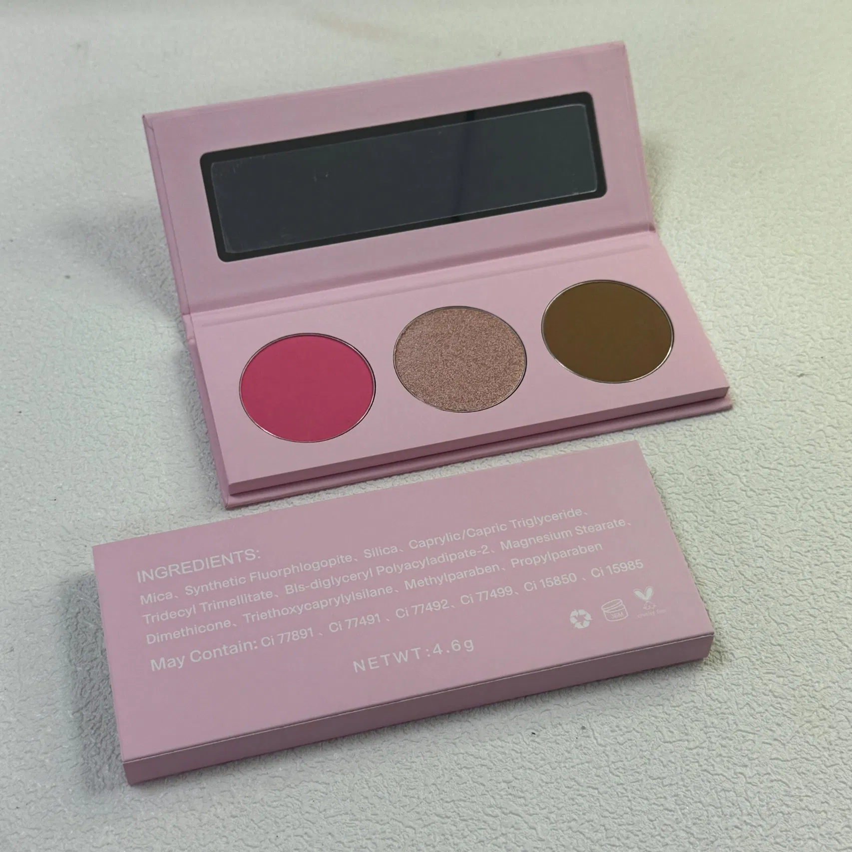 Custom Logo Shimmer Highlander Blush and Bronzer Makeup Palette Waterproof OEM Powder Face Cosmetics