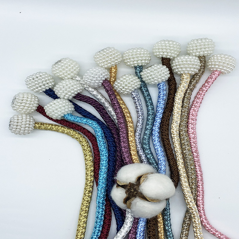 Decorative Two Pearl Ball Curtain Tieback Magnetic Curtain Tieback