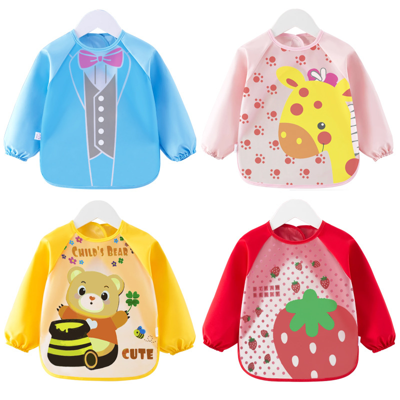 Waterproof Kids Apron, Baby Feeding & Art Smock, EVA Reversible Long Sleeve Coveralls – Wholesale Stock Available