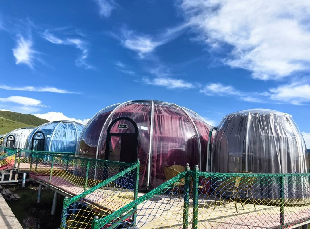 New Waterproof Sunroom Star Viewbubble Dome Glass House with Bathroom