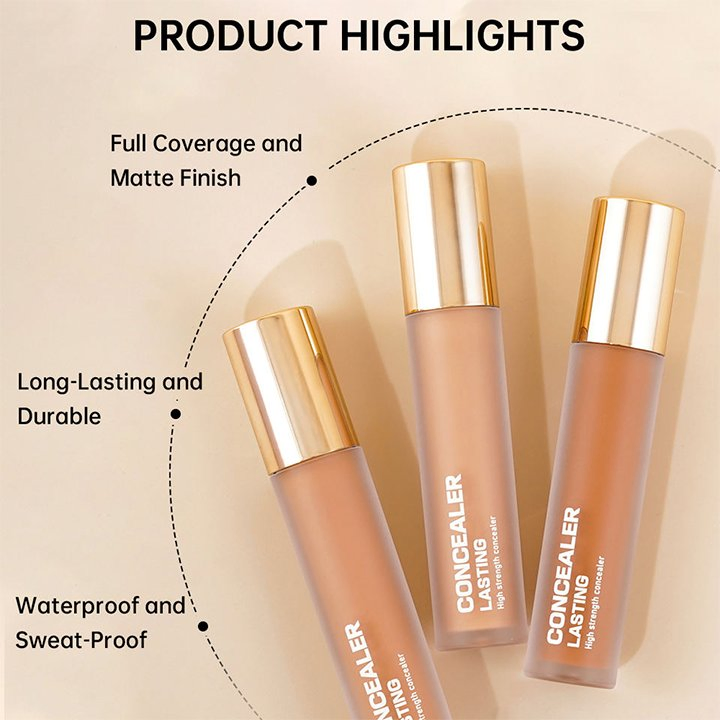 Private Label Vegan Full Coverage High Strength Long Lasting Waterproof Natural Cover Liquid Matte Concealer Makeup