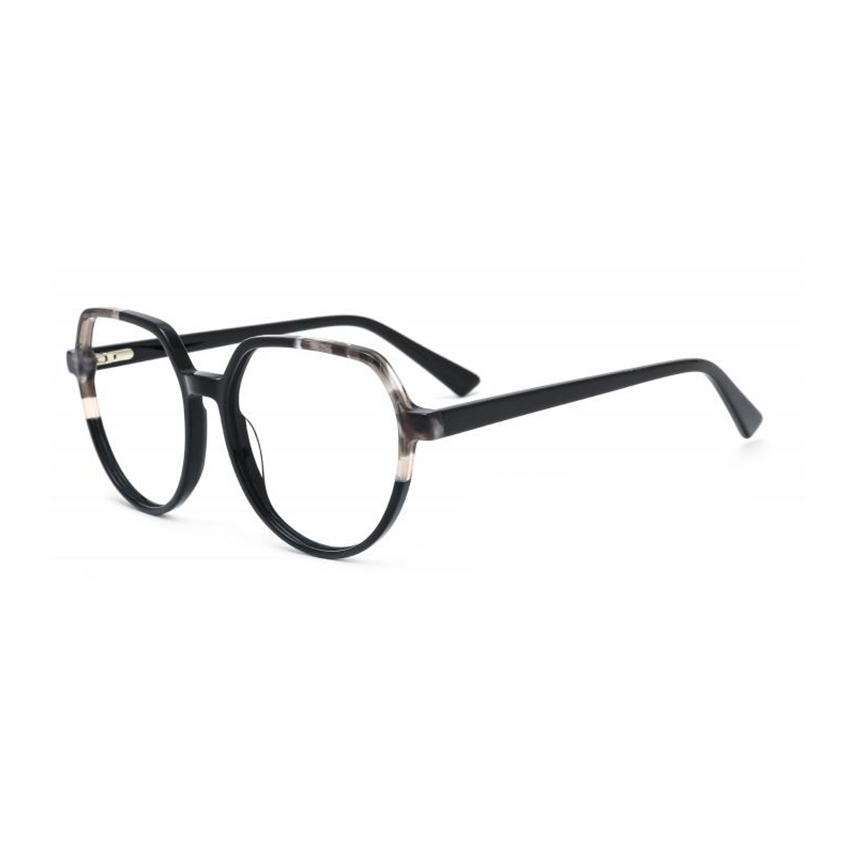 Oversized Round Square Trendy Shape Fashionable Retro Lamination Acetate Optical Frame