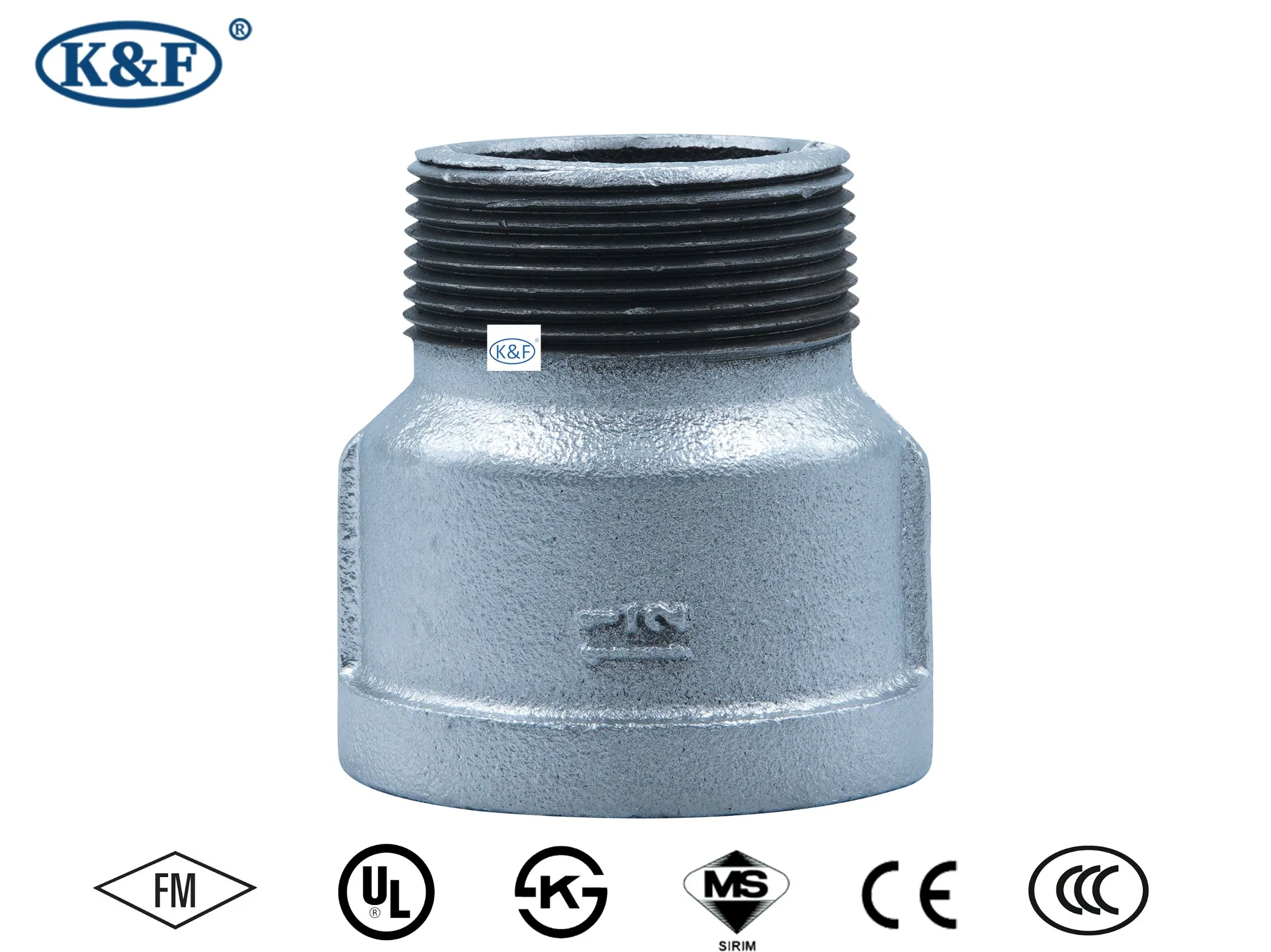 Kanaifu Galvanized Malleable Iron Cast Iron Pipe Fitting Reducing Socket with FM/UL for Water Supply