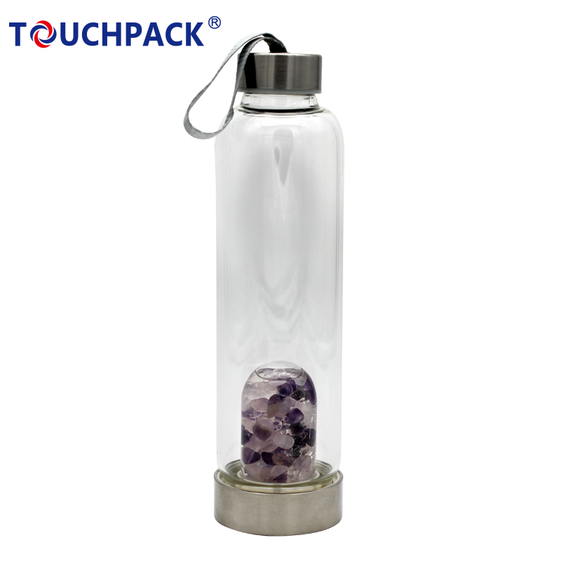 Promotion Custom Crystal Glass Bottle Water Drinking Bottle