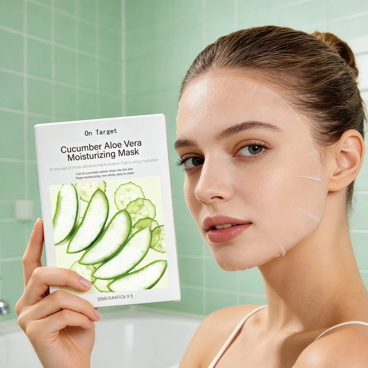 Organic Wholesale Cucumber Aloe Vera Sheet Mask Deep Moisturizing Nourishing Soothing & Brightening Facial Mask Skin Care Hydration