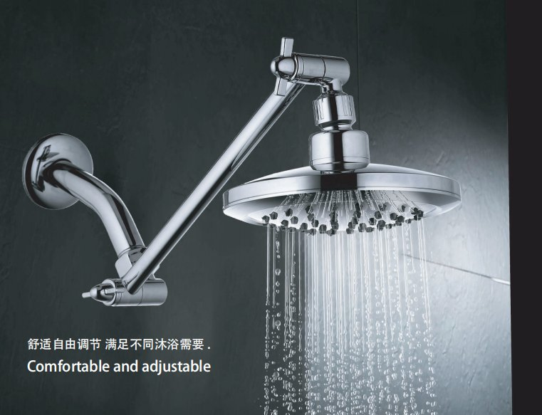 Sanitary Ware Bathroom Round Male Angle Brass Chrome Plate Shower Head Arm for American Style