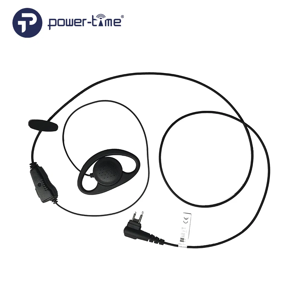 2 Pin D Shape Ear Hook Earphone with Lapel Ptt Two Way Radio Earpiece