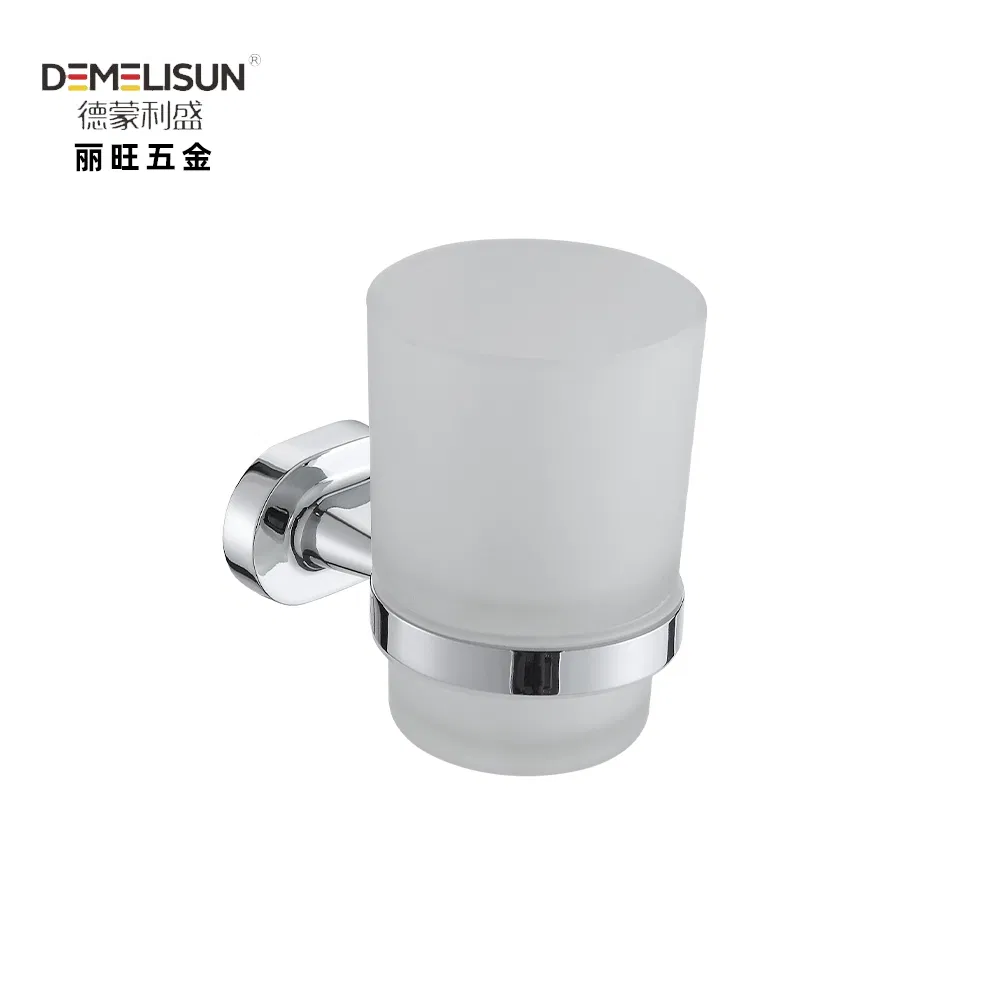 European Style Stainless Steel 304 Double Toothbrush Tumbler Holder with Two Class Cups - Wall Mounted Bathroom Accessory