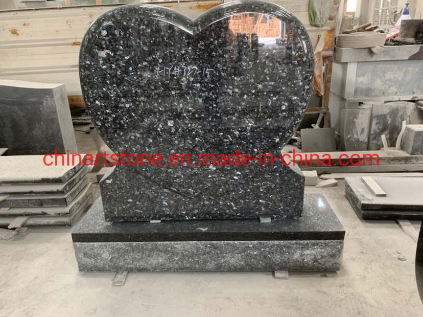 Black Granite Tombstone Angel Heart Classic Styles Memorial